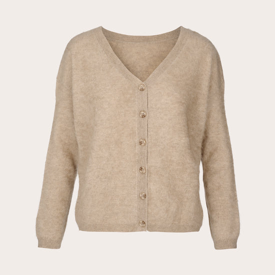 brushed cashmere reversible jumper with buttons
