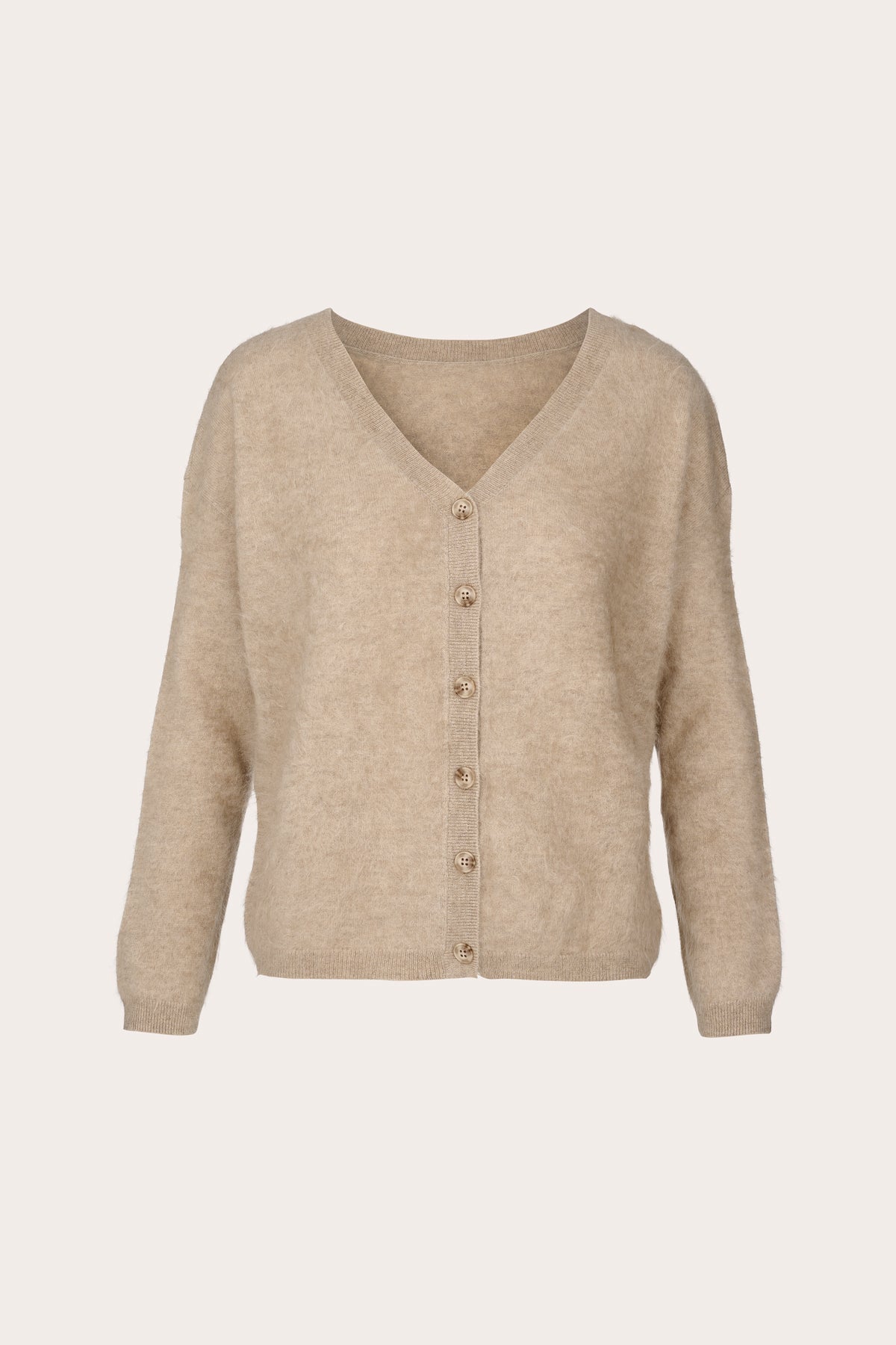 brushed cashmere reversible jumper with buttons

