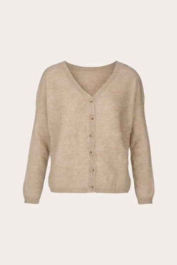 brushed cashmere reversible jumper with buttons

