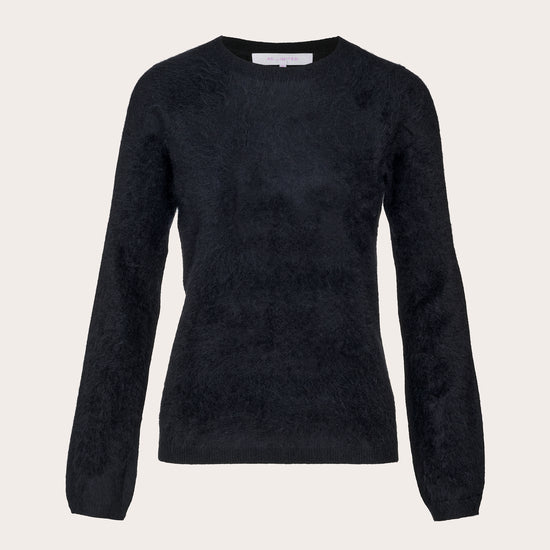 long sleeve brushed cashmere round neck knit