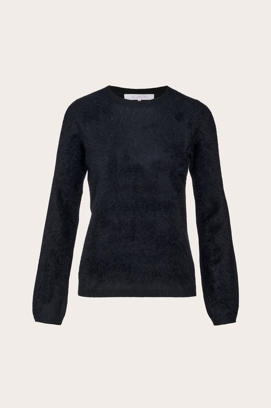 long sleeve brushed cashmere round neck knit