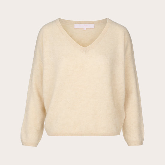 v neck brushed cashmere knit