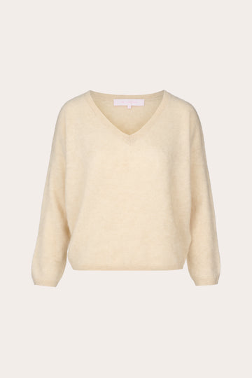 v neck brushed cashmere knit