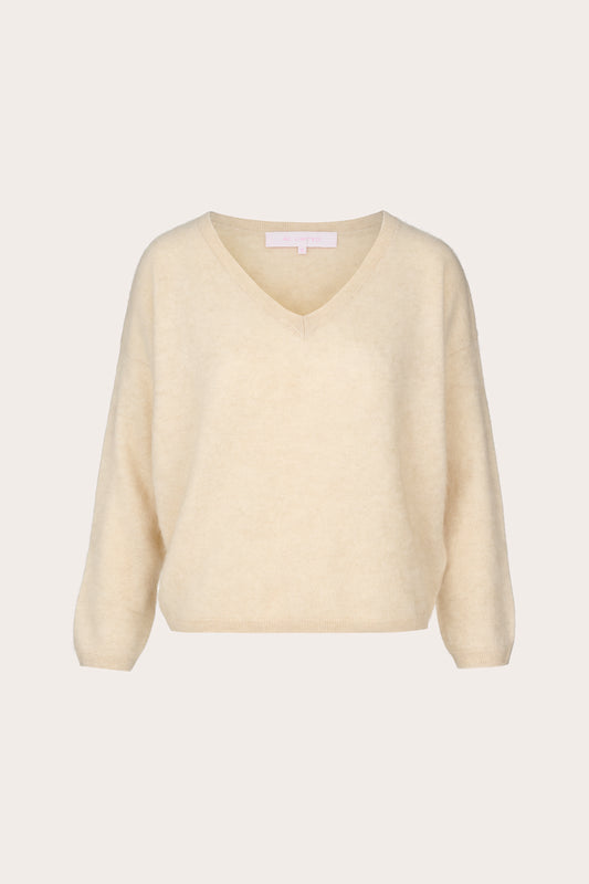 v neck brushed cashmere knit