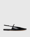 flat pointed square tor slingback mary jane balck shoes