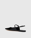 flat pointed square tor slingback mary jane black shoes rear view 