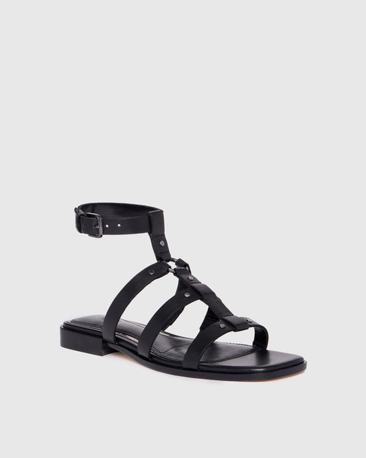 Black Gladiator sandal on a white background