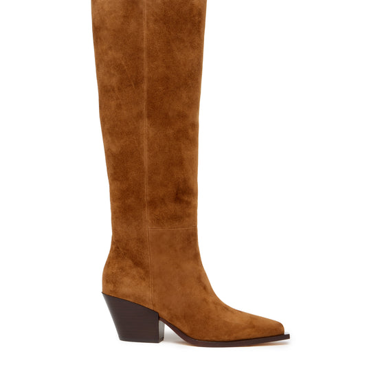 tan suede cowboy style boots