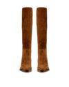 tan suede cowboy style boots front
