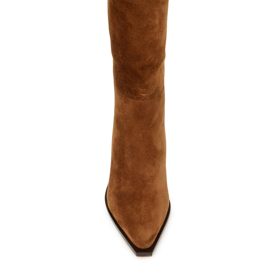 tan suede cowboy style boots birds eye