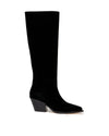 black suede western style boots