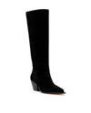black suede western style boots