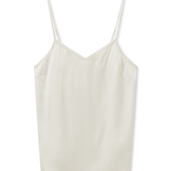 ECRU SILK CAMISOLE TOP WITH ADJUSTABLE STRAPS