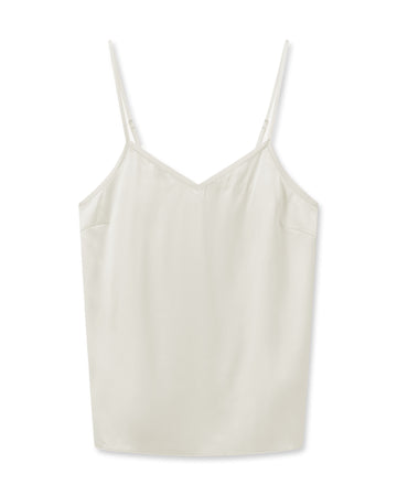 ECRU SILK CAMISOLE TOP WITH ADJUSTABLE STRAPS