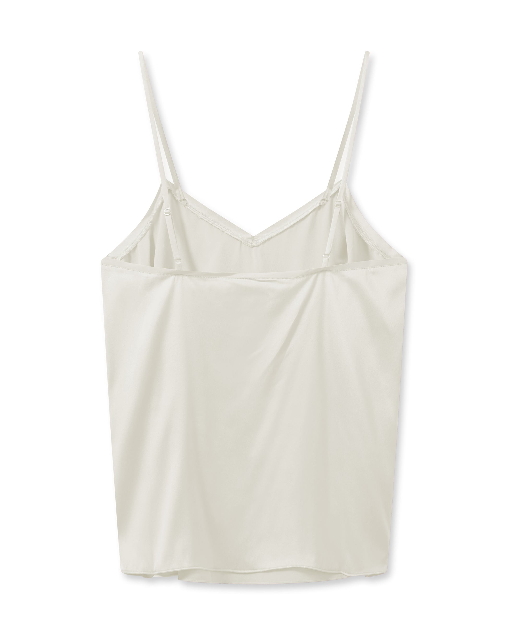 ECRU SILK CAMISOLE TOP WITH ADJUSTABLE STRAPS