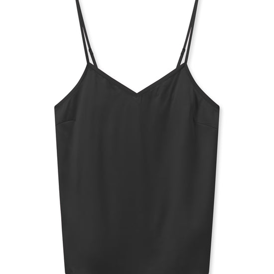 Black thin strap silk camisole