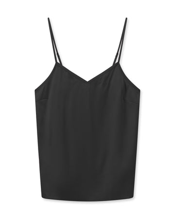 Black thin strap silk camisole