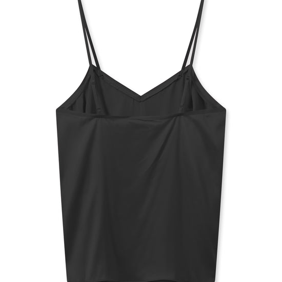 Black thin strap silk camisole