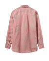 Pink and taupe striped shirt in cotton and linen blend