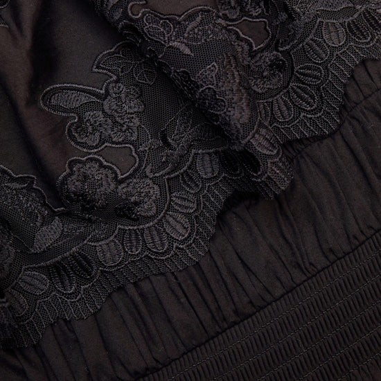 Close up of lace inserts