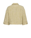 Rear view of pale yellow boxy jacket