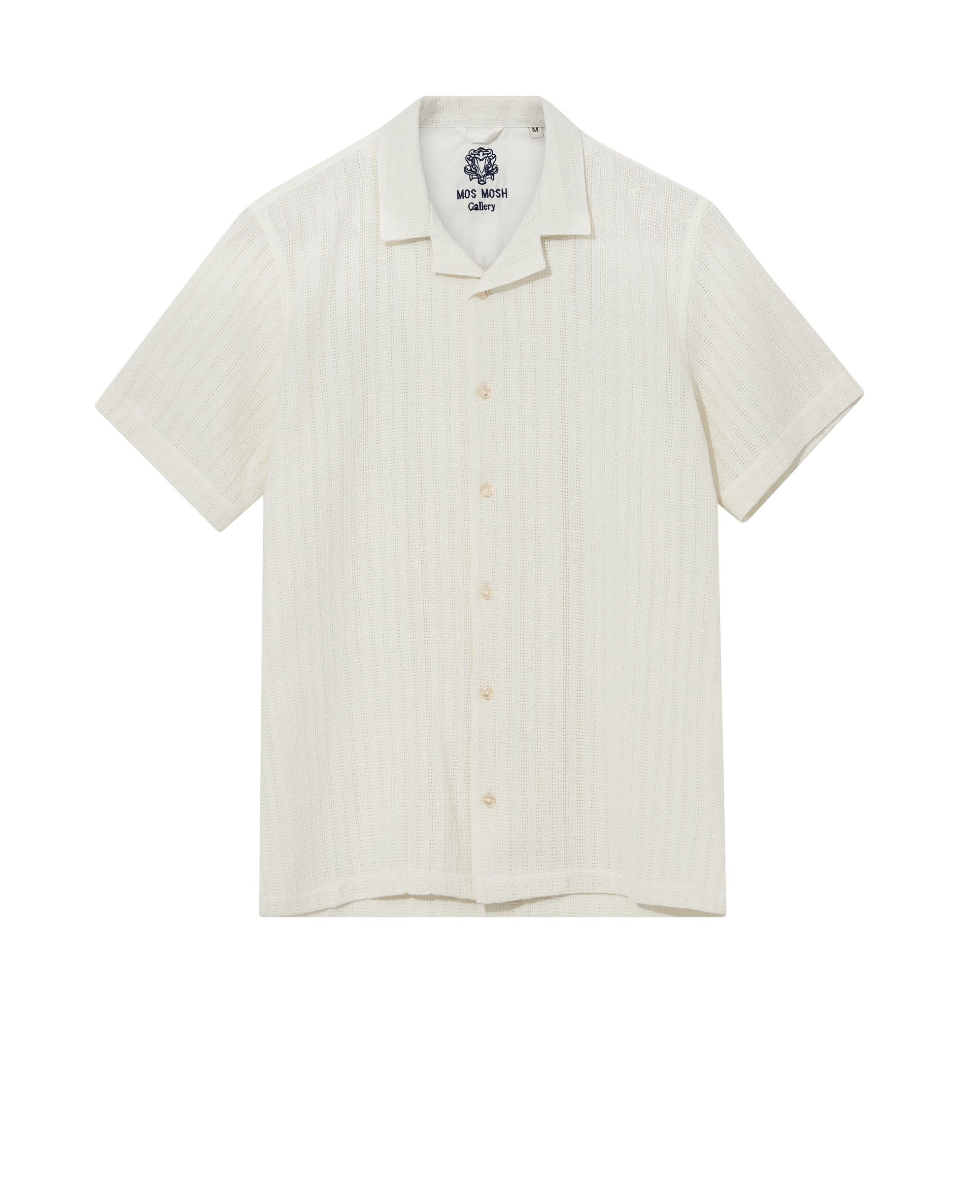 Short sleeve button through shirt in ecru