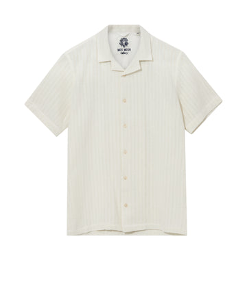 Short sleeve button through shirt in ecru