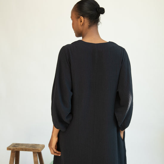Rear view of organic cotton dress