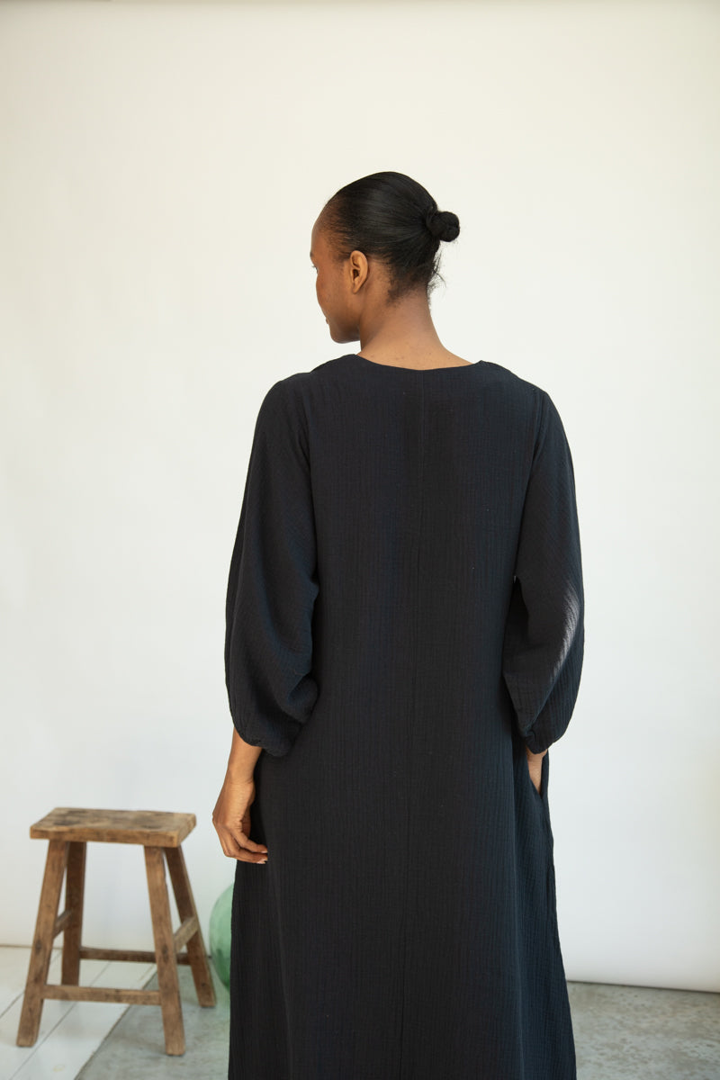 Rear view of organic cotton dress