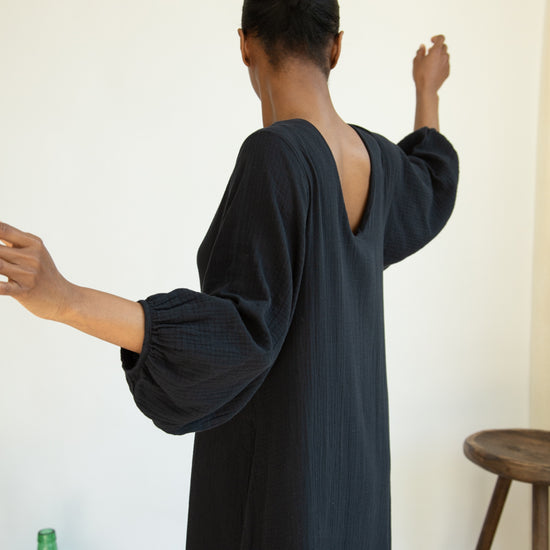 Black organic cotton dress from Beamont Organics