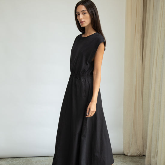 Black organic cotton dress from Beaumont Organics