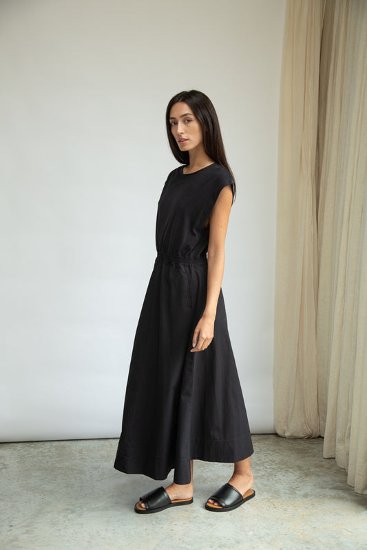 Black organic cotton dress from Beaumont Organics