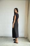 Black organic cotton dress from Beaumont Organics rear view