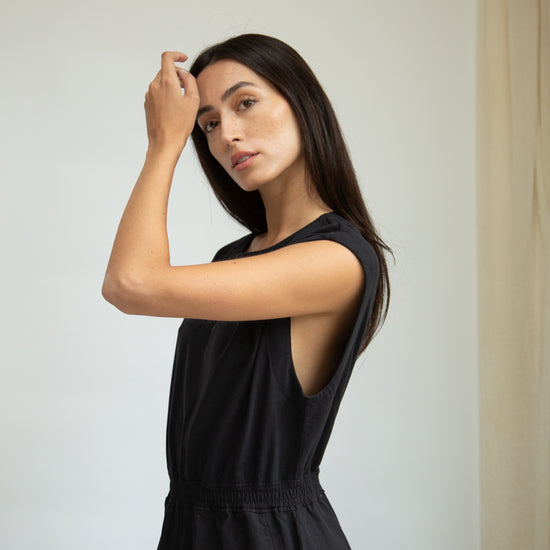 Black organic cotton dress from Beaumont Organics