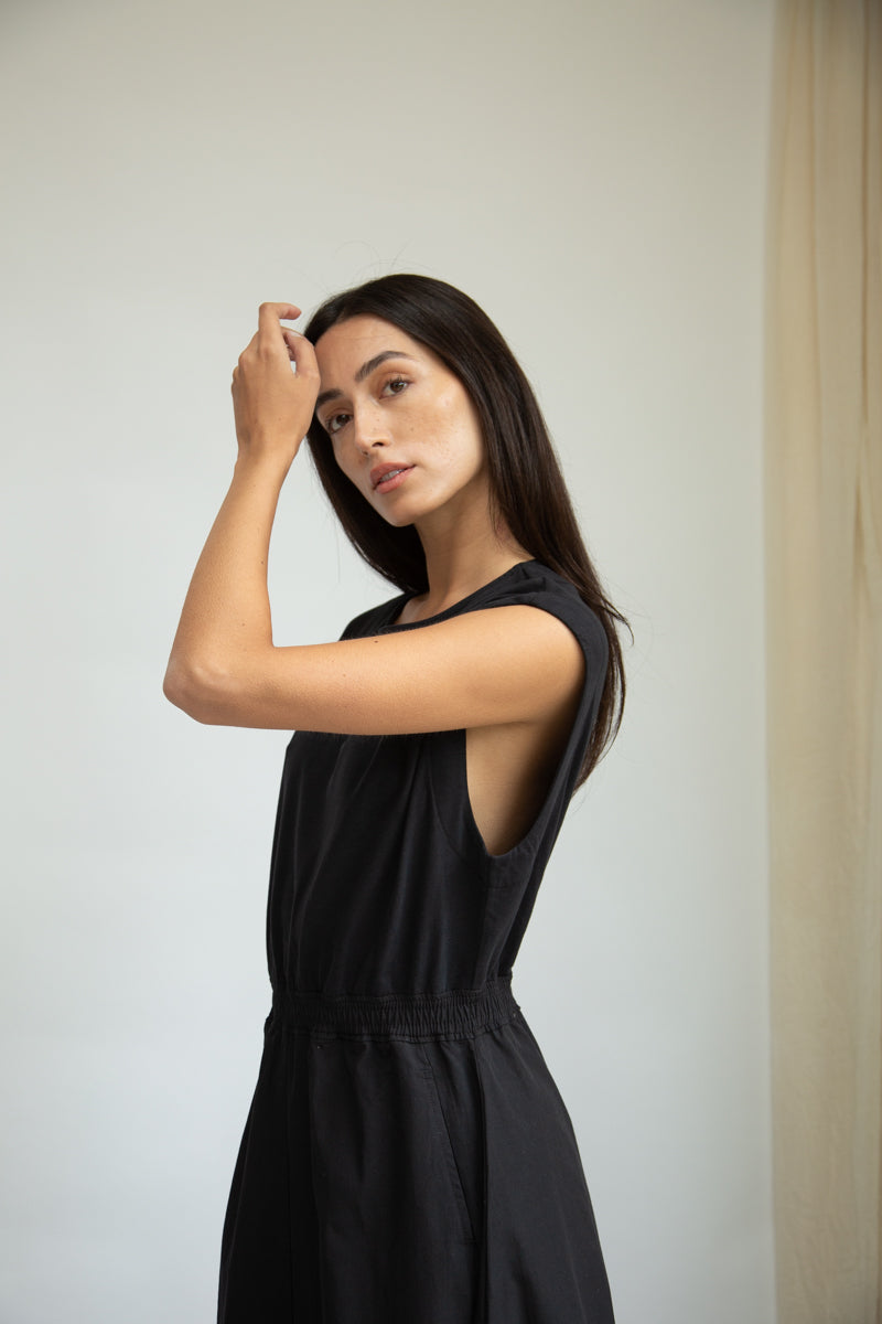 Black organic cotton dress from Beaumont Organics