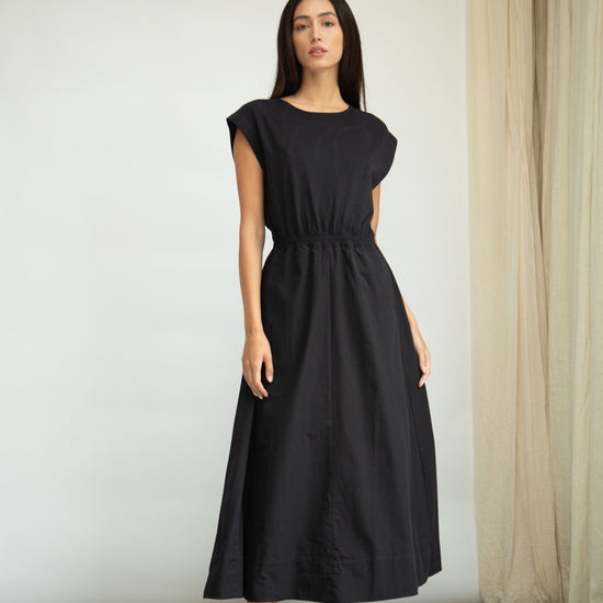 Black organic cotton dress from Beaumont Organics