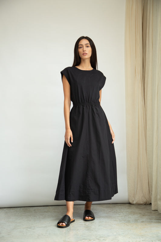 Black organic cotton dress from Beaumont Organics