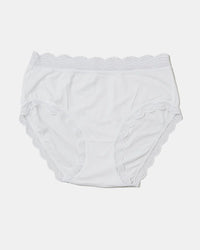 White high rise lace trimmed knickers
