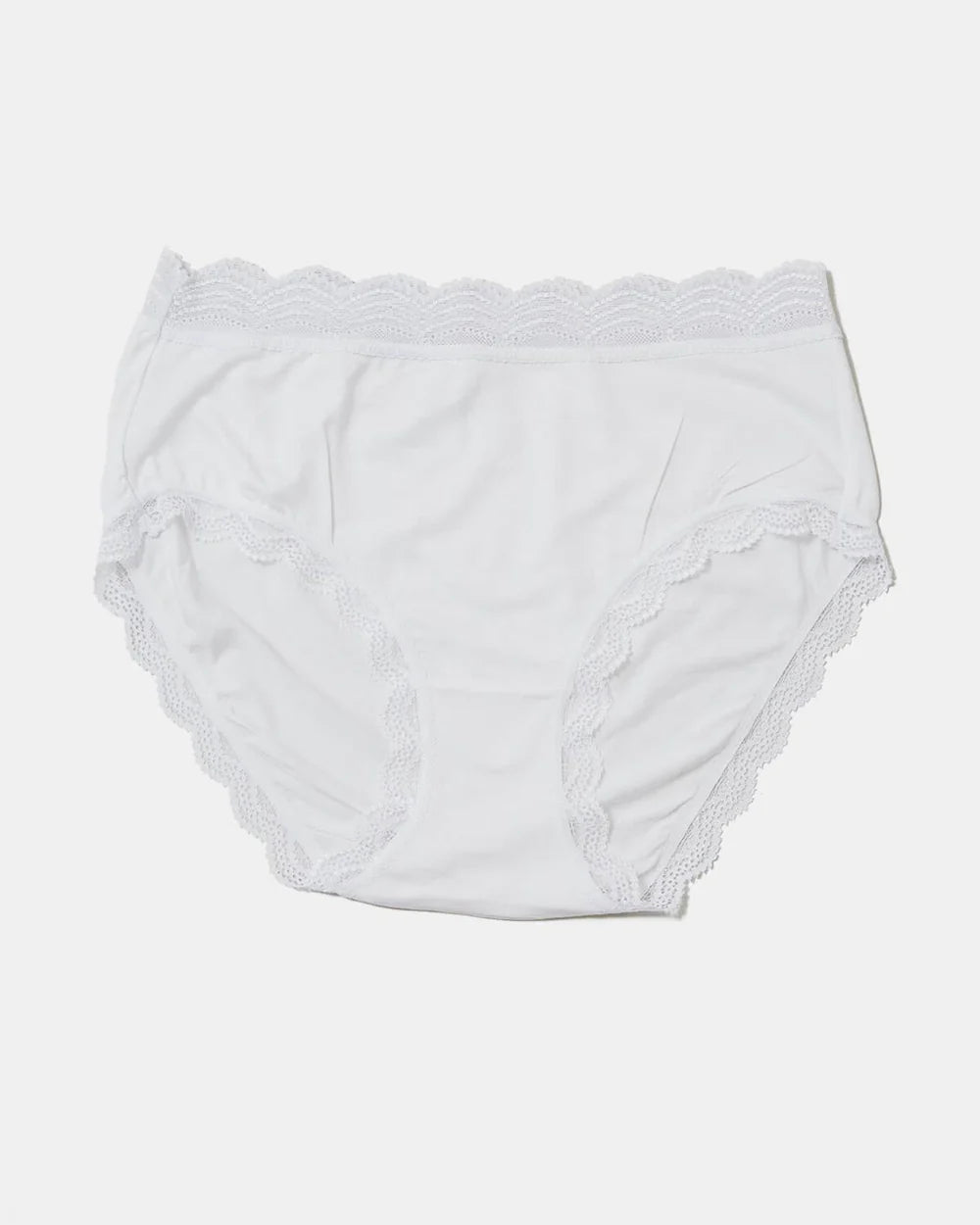 White high rise lace trimmed knickers