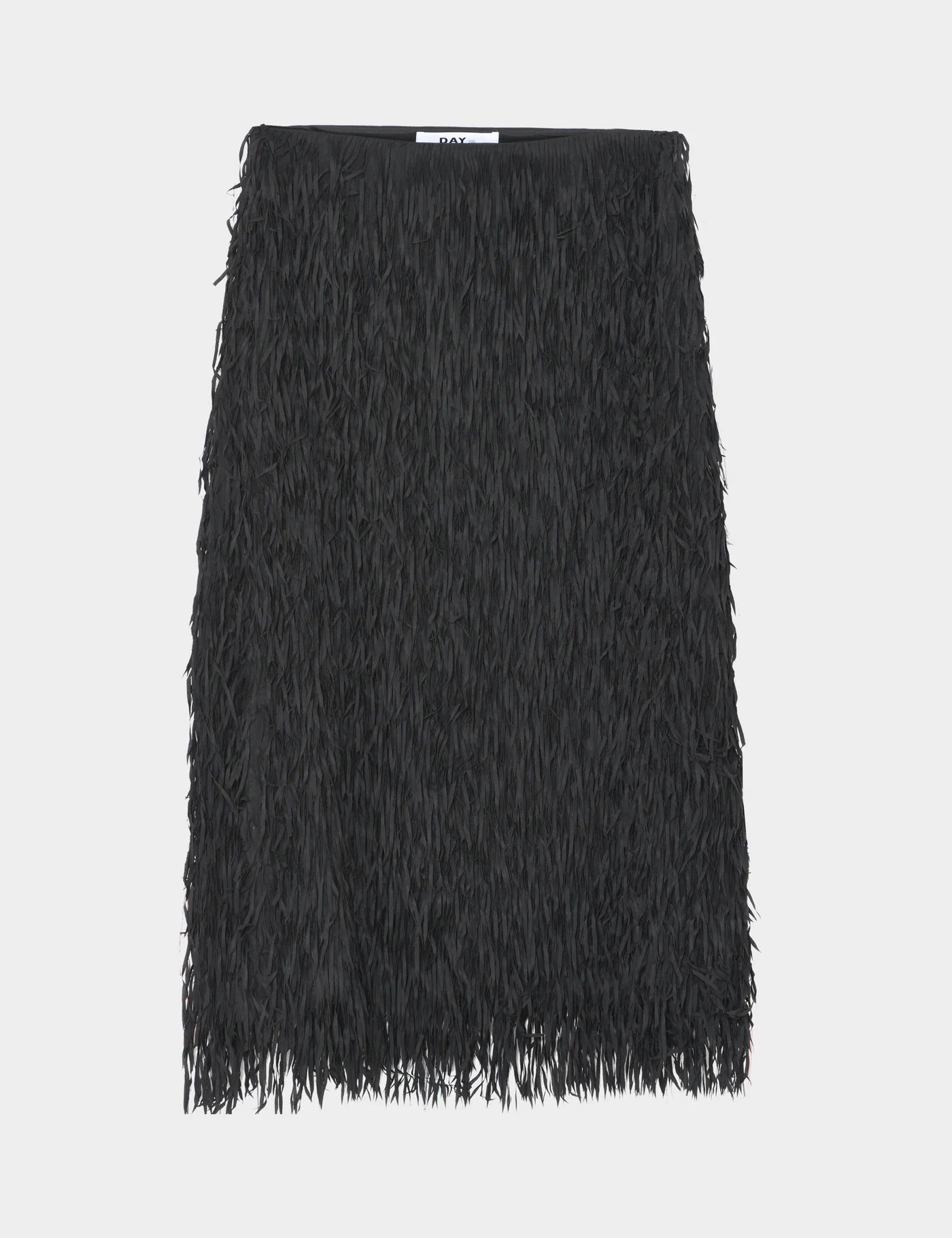 black fringe midi skirt from day birger