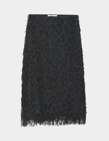 black fringe midi skirt from day birger