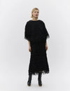black fringe midi skirt from day birger model shot