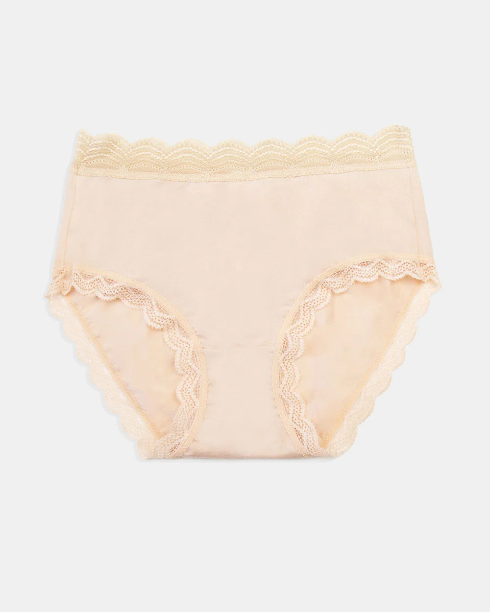 High rise lace trimmed knickers nude