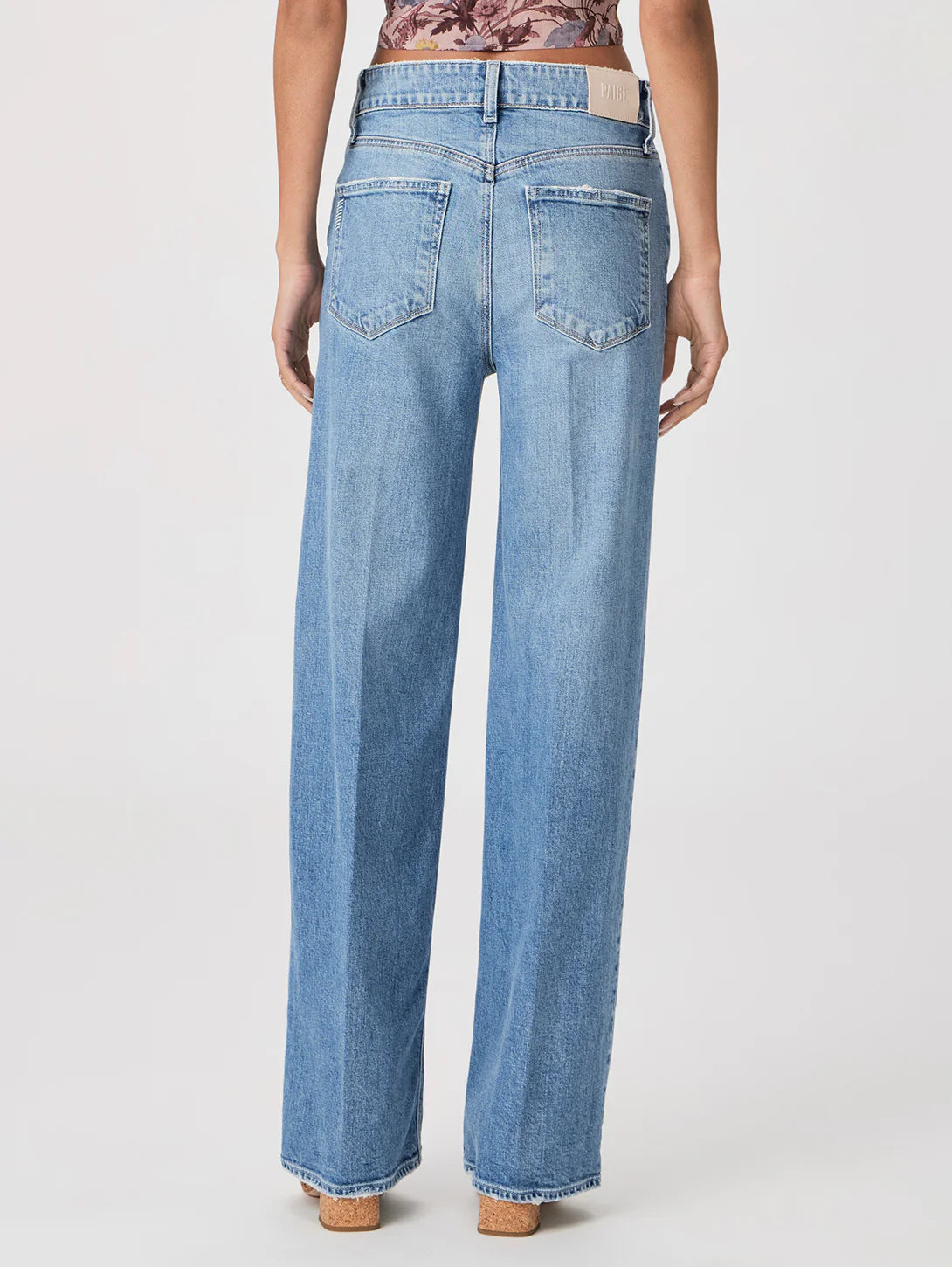 pale wash straight leg jeans