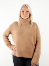 Heavy gauge cashmere knit in camel