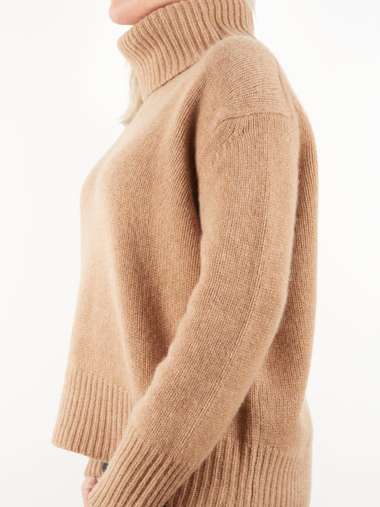 Side view of heavy weight cashmere knit