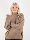 Turtle neck knit in mid brown in cashmere quality