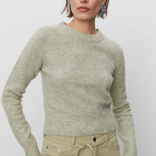 Light sage crew neck long sleeved jumper