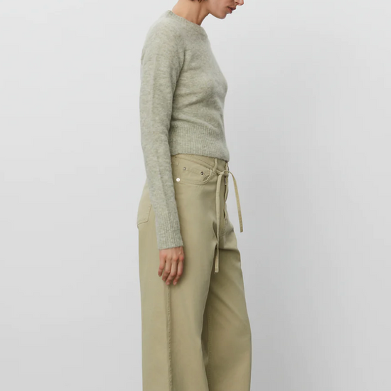 Light sage crew neck long sleeved jumper