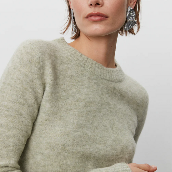 Light sage crew neck long sleeved jumper